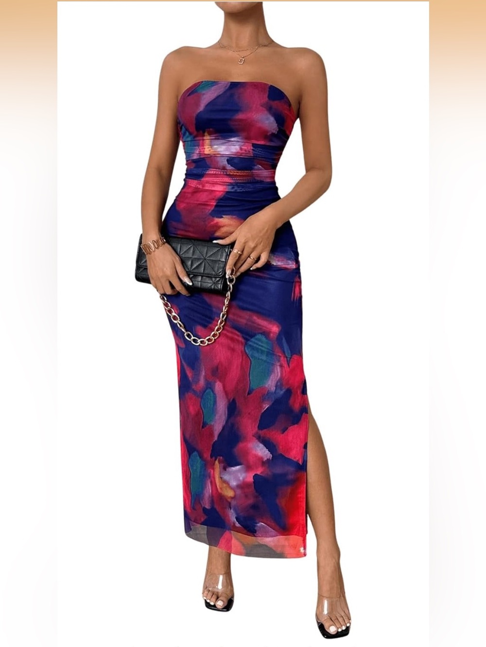 Strapless Multicolor Bodycon Dress